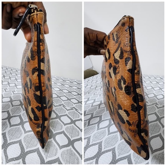 Authentic MCM Leopard Printed Visetos Clutch Brown/Black - Picture 12 of 16